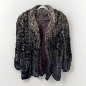 Vintage 80's plush faux fur coat size xl Style VI LDT Luxurious Glam Chic